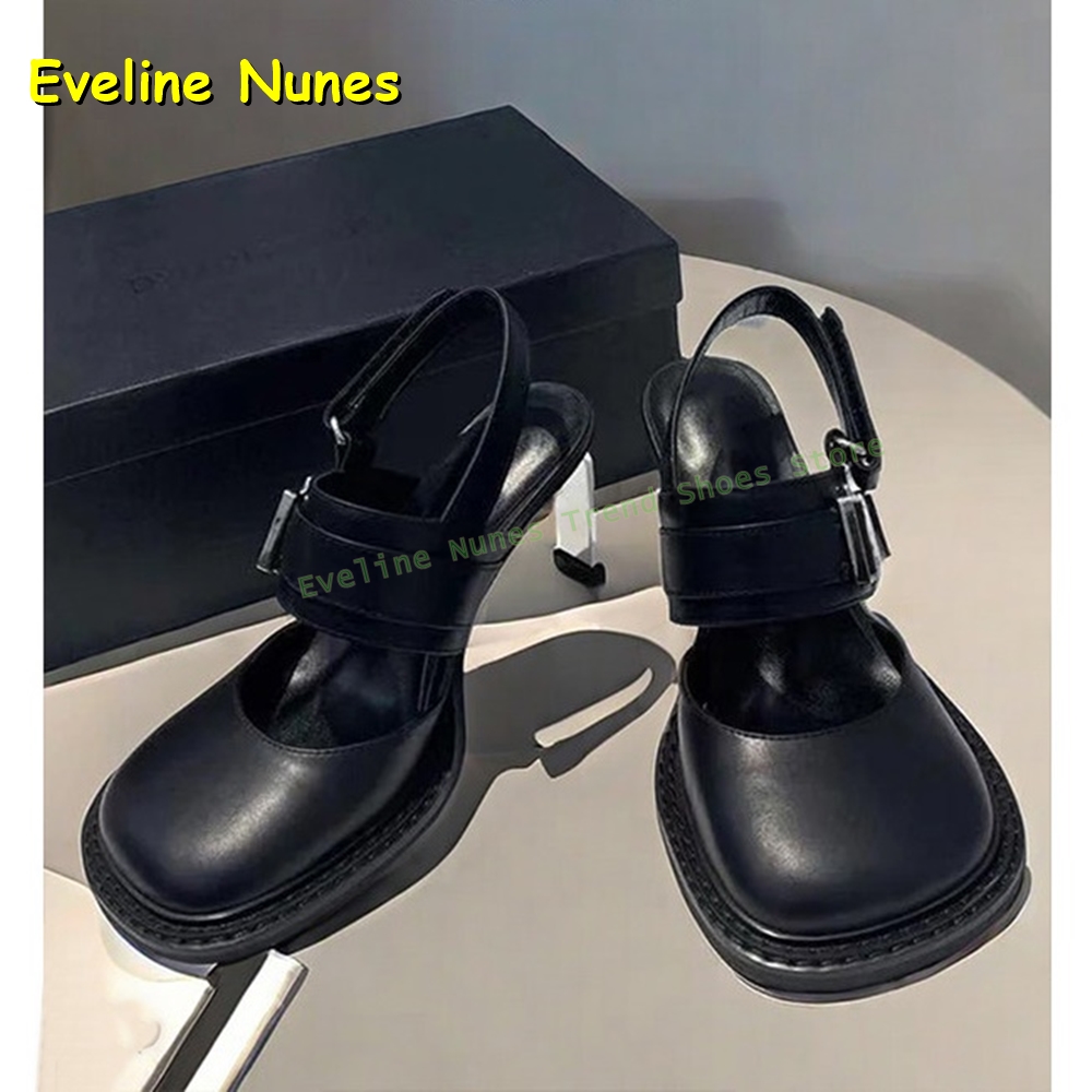 صنادل نسائية سوداء بكعب سميك و - مراجعة Boots وسعره
