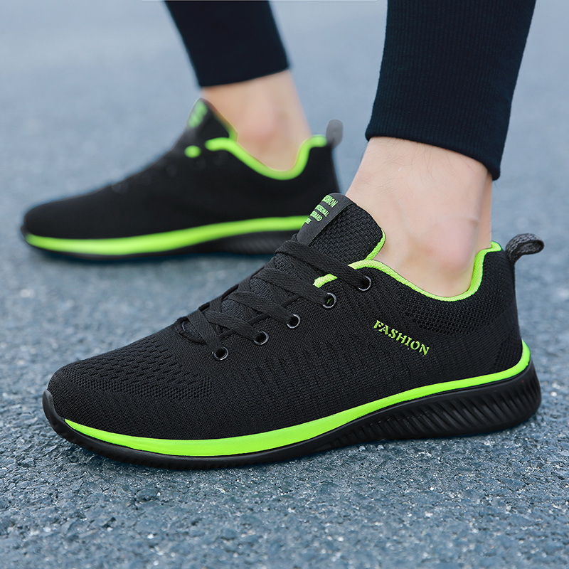 أحذية رياضية قابلة للتنفس للرج - مراجعة Knit Fabric Lace Up Sneakers وسعره