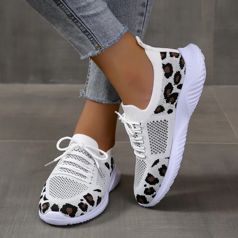 أحذية رياضية نسائية جديدة لصيف - مراجعة Knit Fabric Lace Up Sneakers وسعره